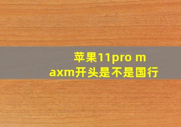 苹果11pro maxm开头是不是国行